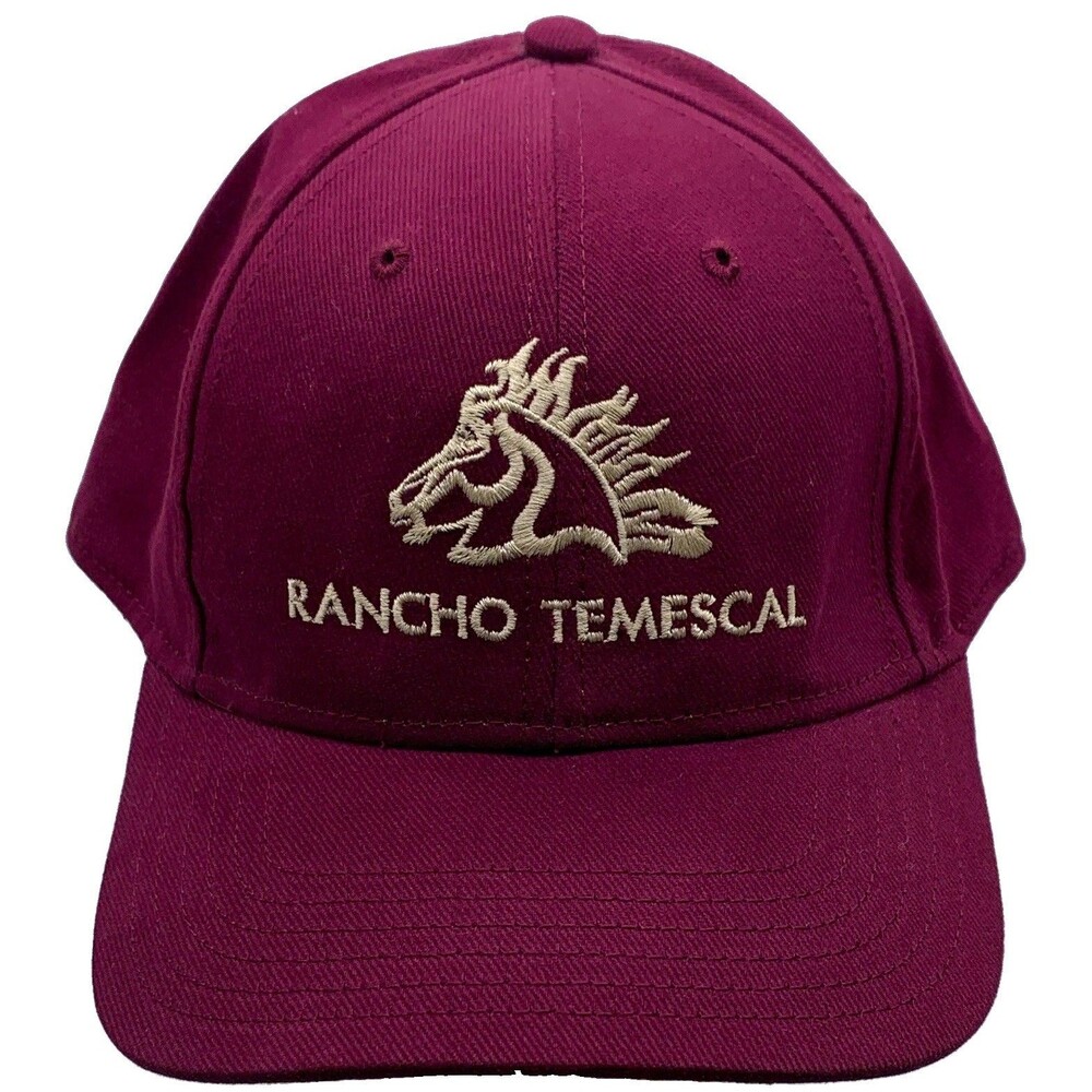 OTTO Rancho Temescal Embroidered Horse Burgundy Adjustable Baseball Cap One Size